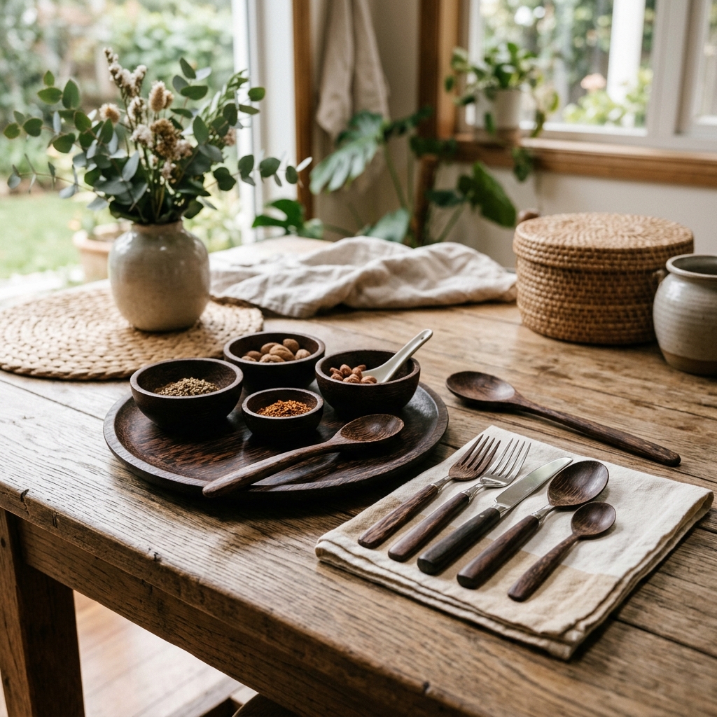 Palmyrah Wood Household & Cutlery